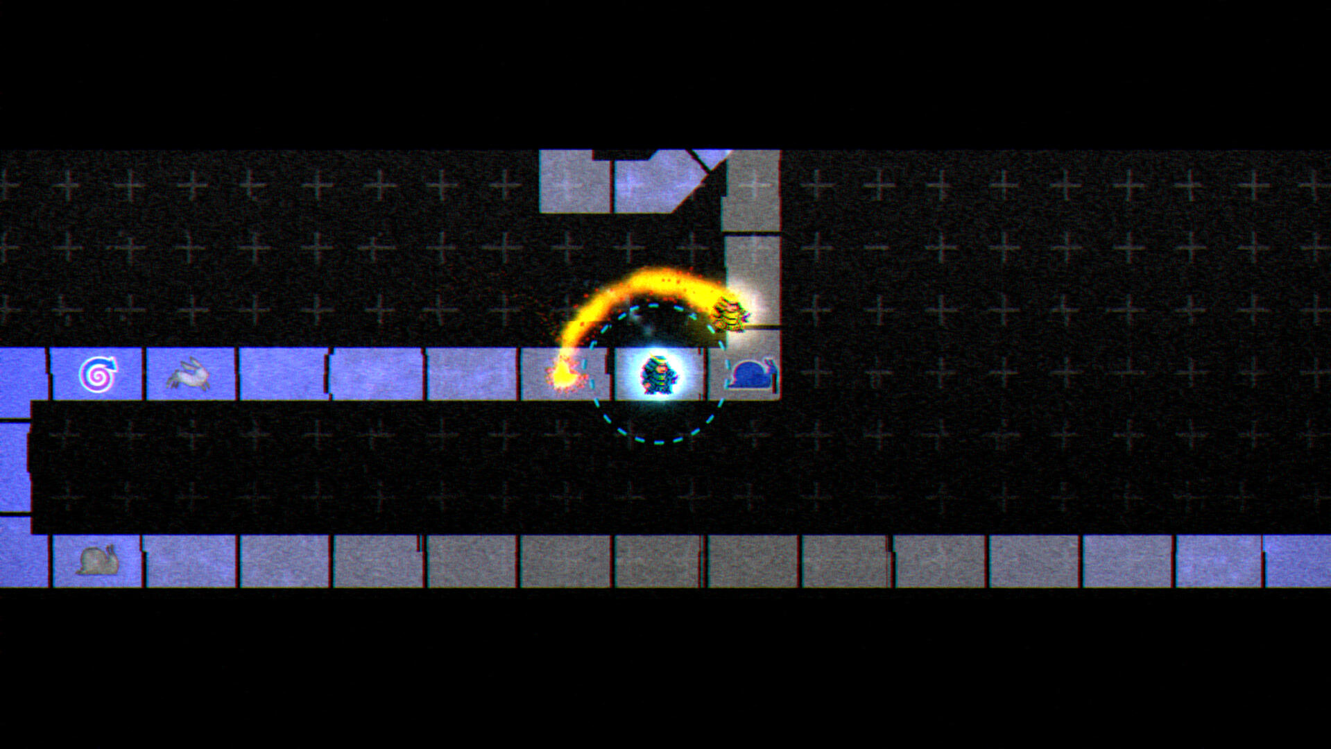 A Dance of Fire and Ice gameplay, plus symbols are repeated in the background